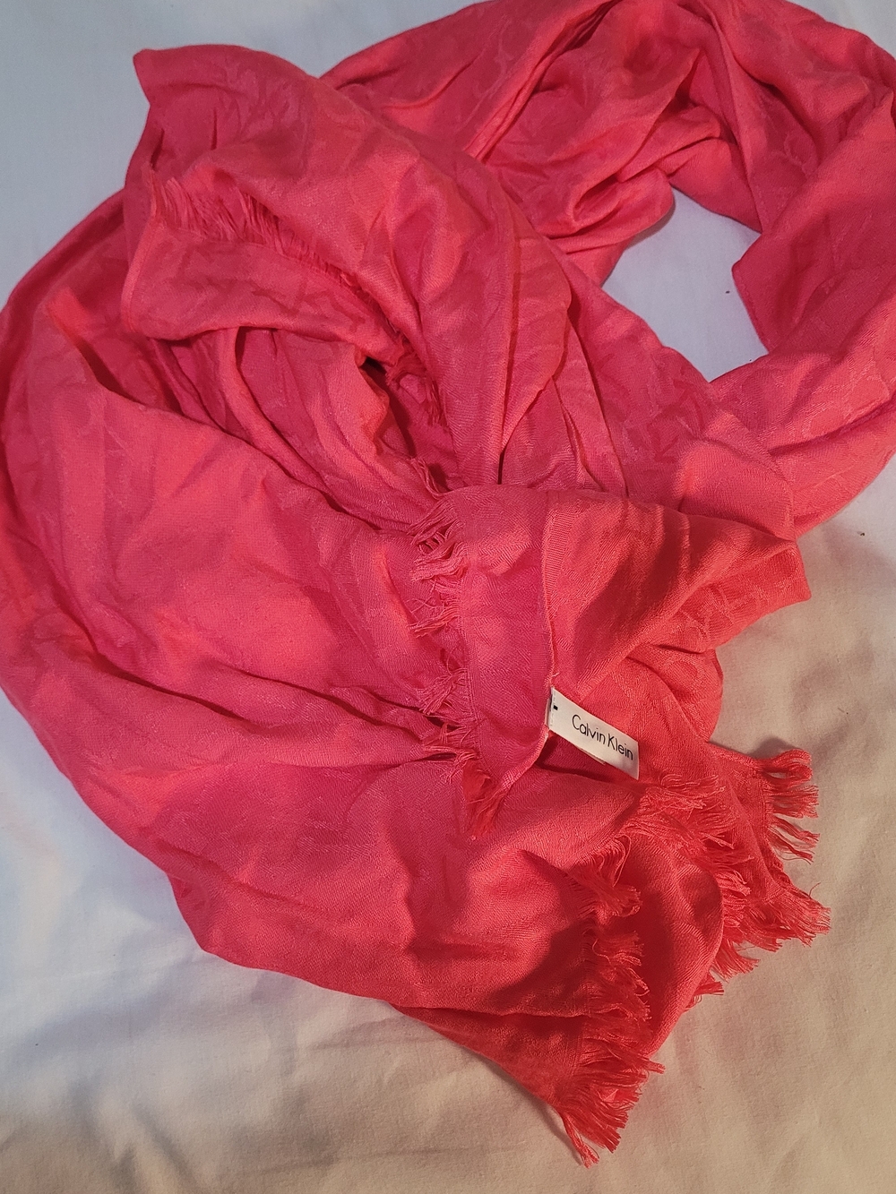 Calvin Klein Pink/ Orange Scarf - Lightweight Women’s Accessory